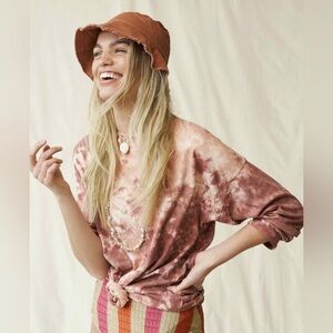 WE THE FREE X FREE PEOPLE Be Free Tie Dye Tee Oversized Long Sleeve